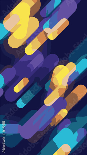 Modern abstract background with glowing colorful geometric shapes and lines