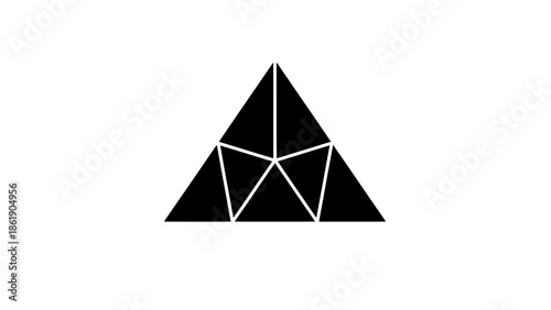 Abstract geometric pattern of black triangles forming a central star shape