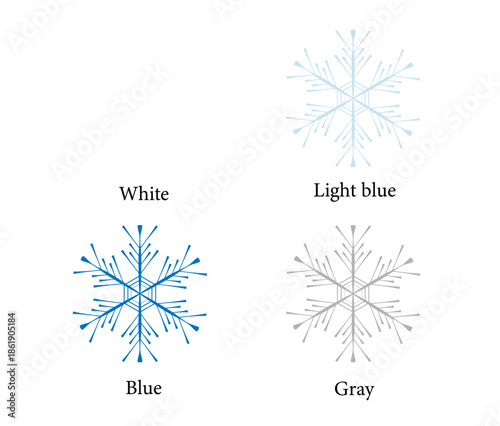冬のイラスト素材　雪の結晶のセッ　No.5