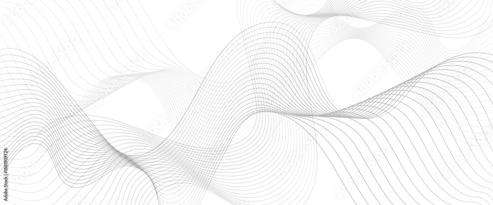 Fototapeta premium Minimalist Abstract Gray Wave Line Vector Design on White Background Featuring Smooth Curves, Linear Motion, and Contemporary Visual Aesthetics.