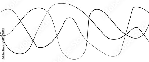 Minimalist Abstract Gray Wave Line Vector Design on White Background Featuring Smooth Curves, Linear Motion, and Contemporary Visual Aesthetics.