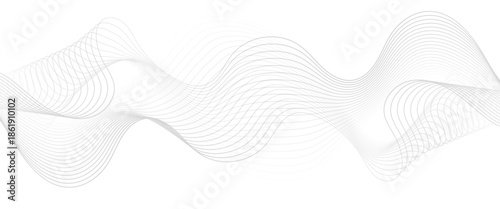 Minimalist Abstract Gray Wave Line Vector Design on White Background Featuring Smooth Curves, Linear Motion, and Contemporary Visual Aesthetics.