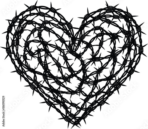 Heart shaped barbed wire