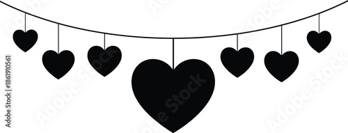 Hanging hearts garland