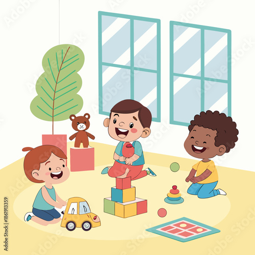 children playing with toys