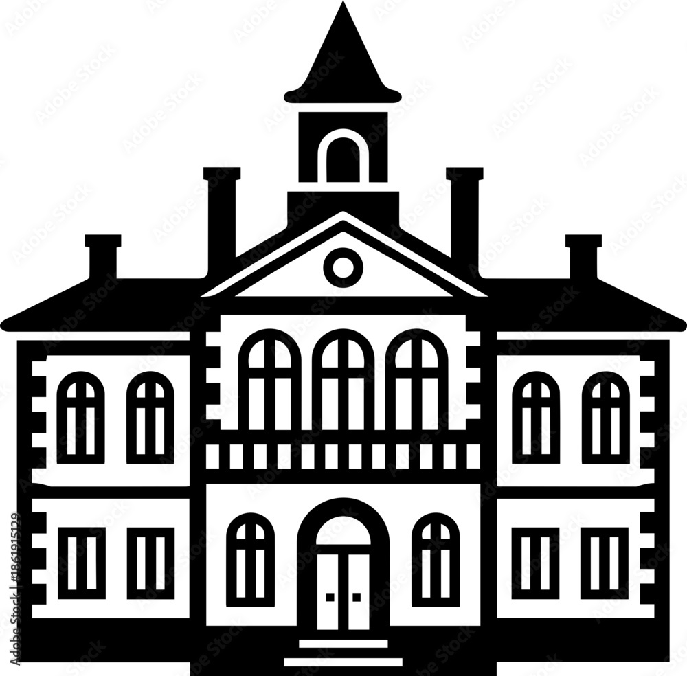 custom made wallpaper toronto digitalold style vector illustration of retro building hand drawn transparent illustration retro villas 