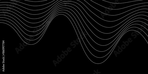 Flowing dots particles wave pattern 3D curve halftone black gradient curve shape isolated on white background. Vector in concept of technology, science, music, modern. modern design eps10