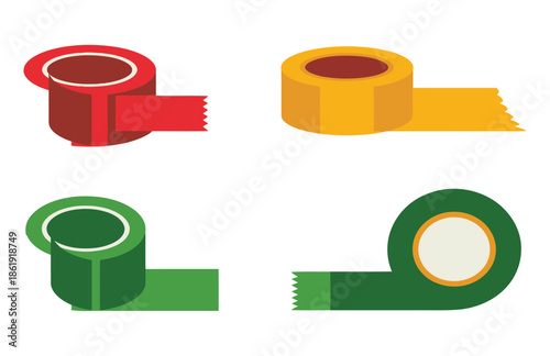 Assortment of colorful adhesive tape rolls for crafting and repairs
