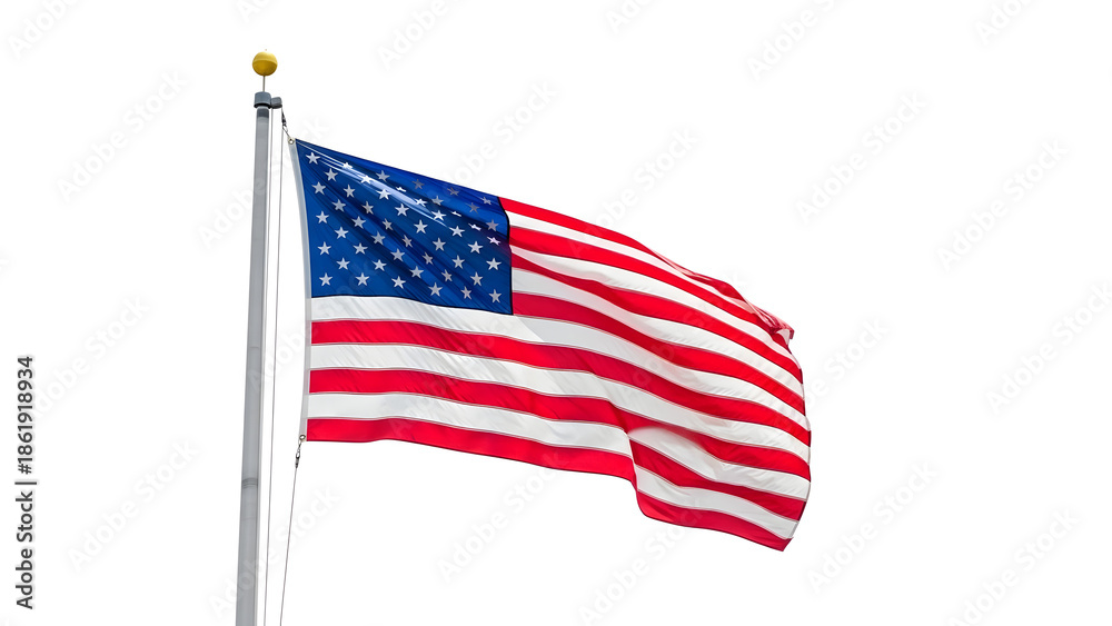 Fototapeta premium American flag flying high