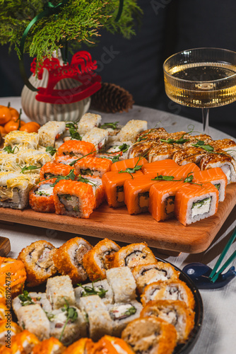 sushi set on the table