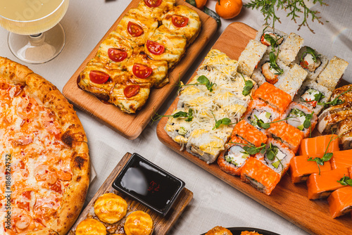 sushi set on the table