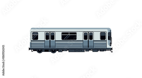 Side view of a modern subway train