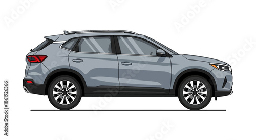 Side view of a gray SUV car illustration