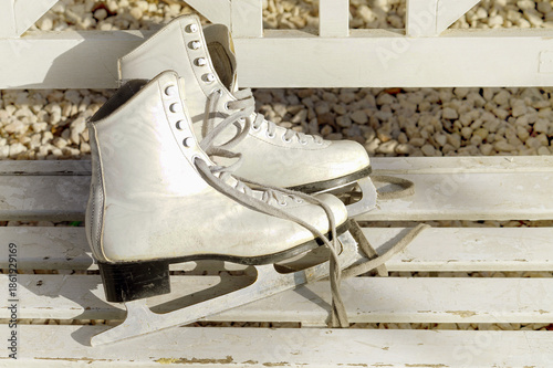 Old white vintage skates