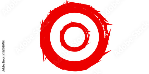 Brush red stroke circle frame, hand drawn rough scribble texture effect red circle,  sport art good nice