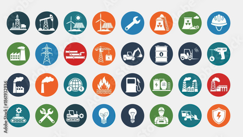 Collection of Various Industry Related Icons.