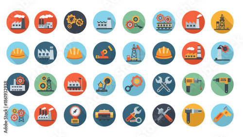 Collection of Various Industry Related Icons.