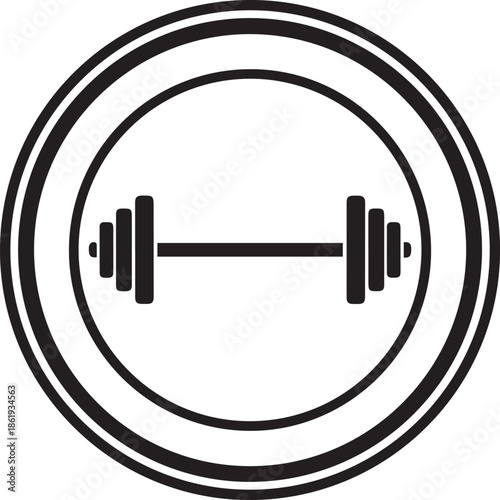 Black dumbbell fitness weight for gym bodybuilding and strength training exercise isolated on white background 3d illustration icon