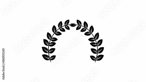 Black Laurel Wreath Arch Graphic Element.