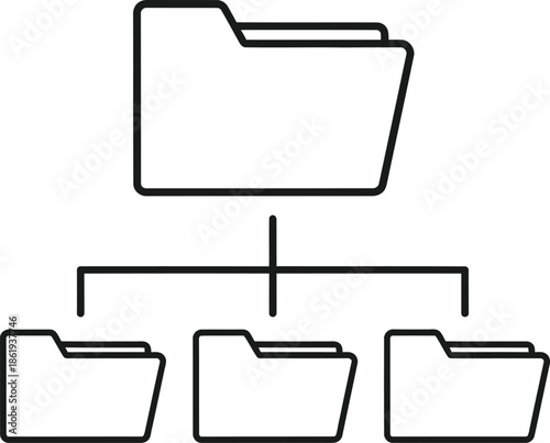 Representing a structured file management system with a main directory and subfolders