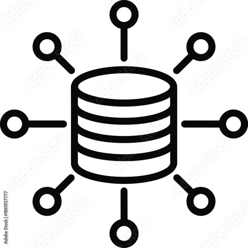 Distributed data network with a central database and multiple connected access points