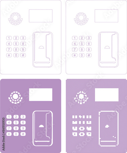 Various designs of electronic door locks with keypads and card readers