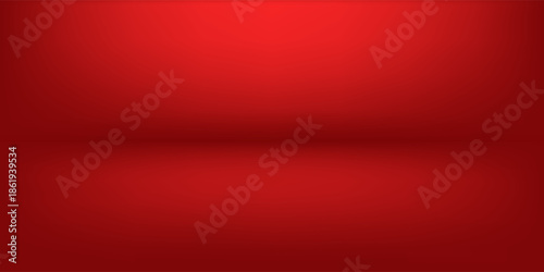 Empty bright red studio background, product display with copy space for displaying content design. Banner