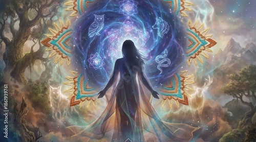 A shamanic soul retrieval ceremony, where a practitioner journeys into the spirit world to bring back lost parts of a person's soul.
