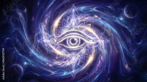 The awakening of the Third Eye chakra (Ajna), the center of intuition, insight, and psychic vision, often shown as a glowing light on the forehead.