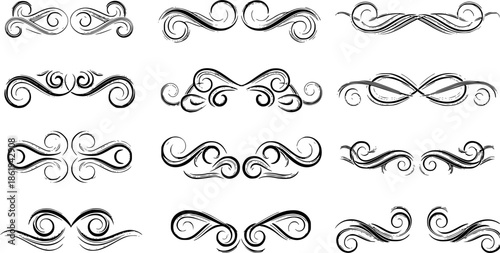 Collection of elegant winter vignettes. Abstract patterns for decorating covers, books, postcards.
