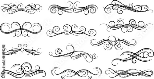 Collection of elegant winter vignettes. Abstract patterns for decorating covers, books, postcards.
