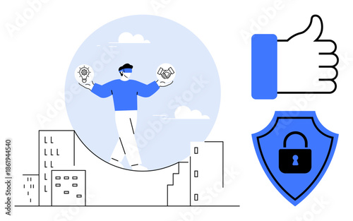 Business decision-making. Business concepts thumbs up teamwork, creative ideas, and security highlight strategy and innovation in the professional world. Business also integrates trust and reliable