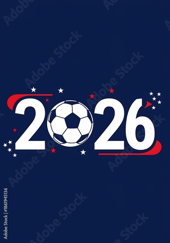 Celebratory 2026 Soccer Ball Design with Stars and Stripes