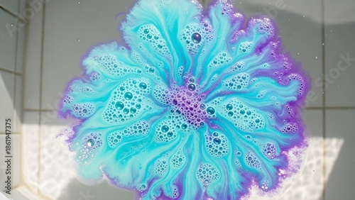 Colorful Bath Bomb in Bathtub