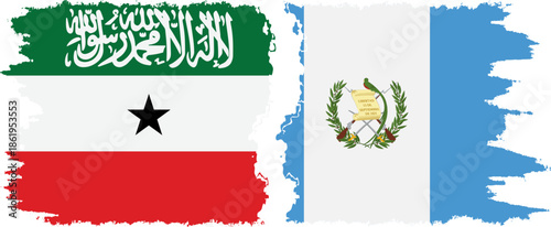 Guatemala and Somaliland grunge flags connection, vector