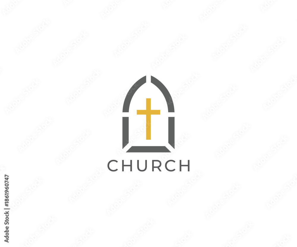 Fototapeta premium Minimal Church Sign Logo Template