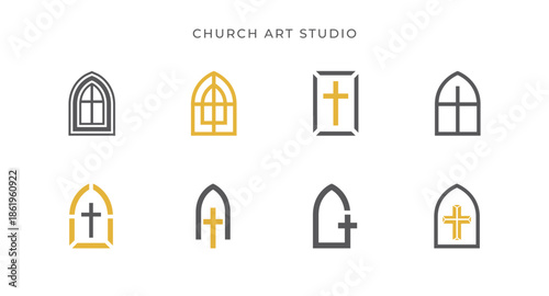 Minimal Church Sign Logo Bundle Template