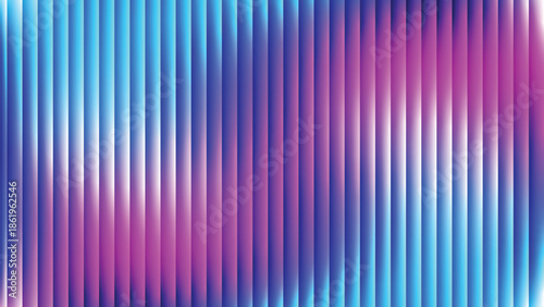 Glass ripple texture with dark gradient background and lilac light streaks. Futuristic distortion, moody abstract glow, reeded vertical blur. Vector illustration EPS