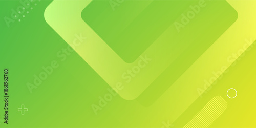 Abstract Green Geometric Background with Modern Gradient Shapes. Suit for banner, web, brochure, pamflet and presentation