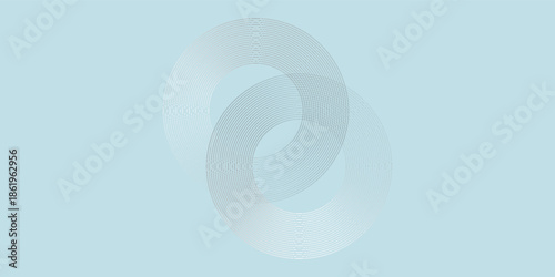 Modern abstract background. Glossy white gradient circle lines. Minimal geometric pattern. Simple graphic elements. Futuristic concept. Suitable for cover, poster, brochure, Vector Illustration.