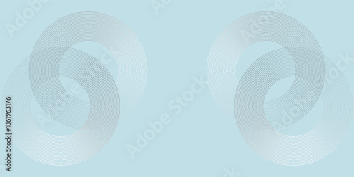 Modern abstract background. Glossy white gradient circle lines. Minimal geometric pattern. Simple graphic elements. Futuristic concept. Suitable for cover, poster, brochure, Vector Illustration.