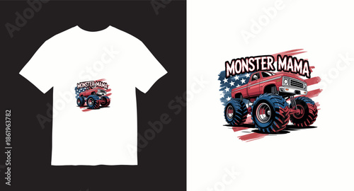 Monster truck vector t-shirt design