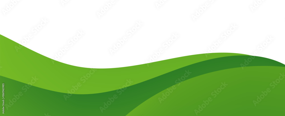 Fototapeta premium Abstract Green Layered Wave Background with Clean White Space. Modern concept for graphic design, background, web design, poster, banner, book, slideshow.