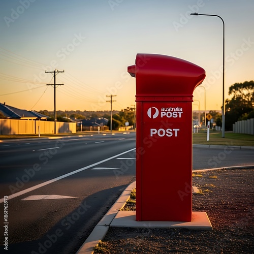 Australian Post Box at Sunset - A Symbol of Communication.