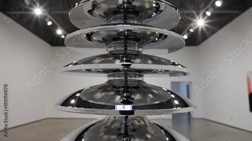 Modern Art Sculpture Installation in a Brightly Lit Gallery Space.