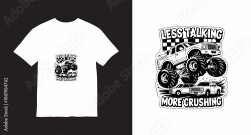 Monster truck vector t-shirt design