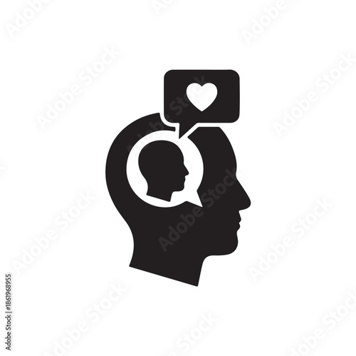 Emotional Intelligence and Self-Awareness Silhouette Icon