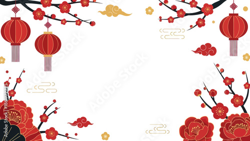 Chinese Lanterns and Plum Blossoms 2.
