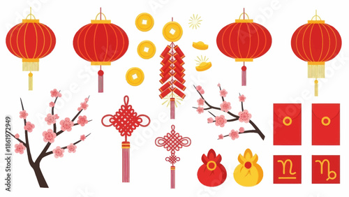Chinese New Year Decoration Elements Set 3.