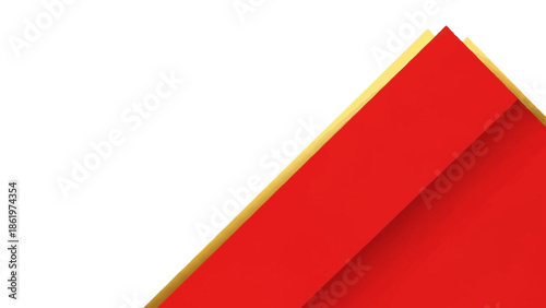 Abstract Red and Gold Geometric Shapes on White Background